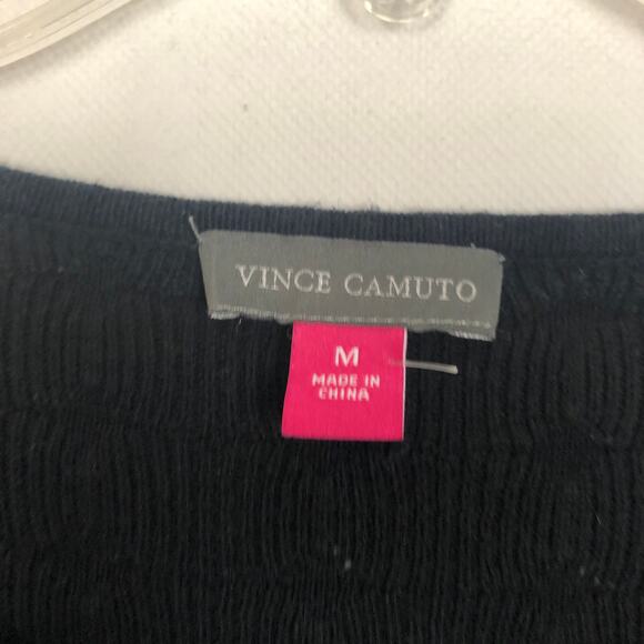 Vince Camuto 3/4 Sleeve Ribbed Black Sweater M - Picture 2 of 10